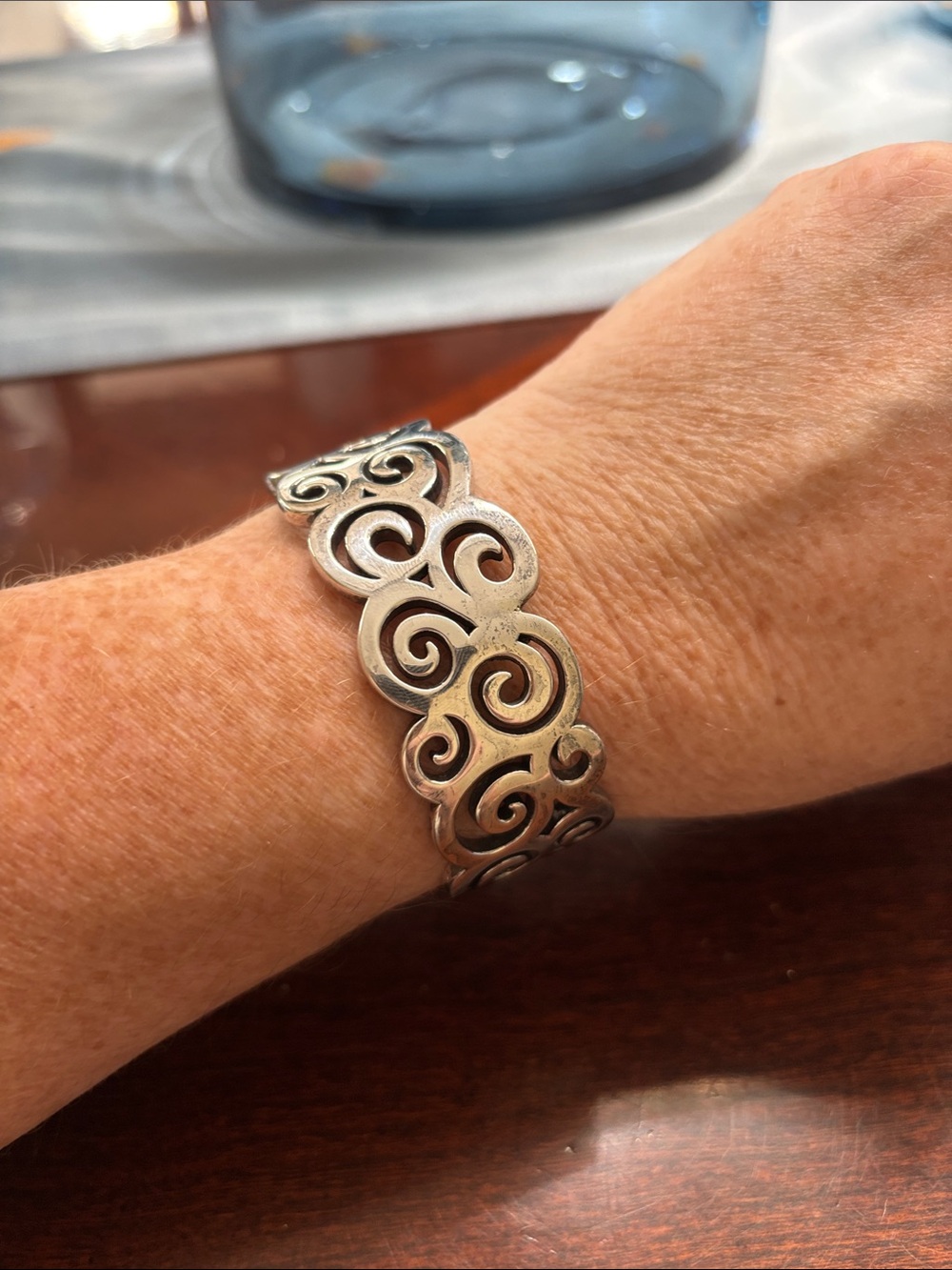 Tous Silver Swirl Cutout Bracelet - Women Jewelry